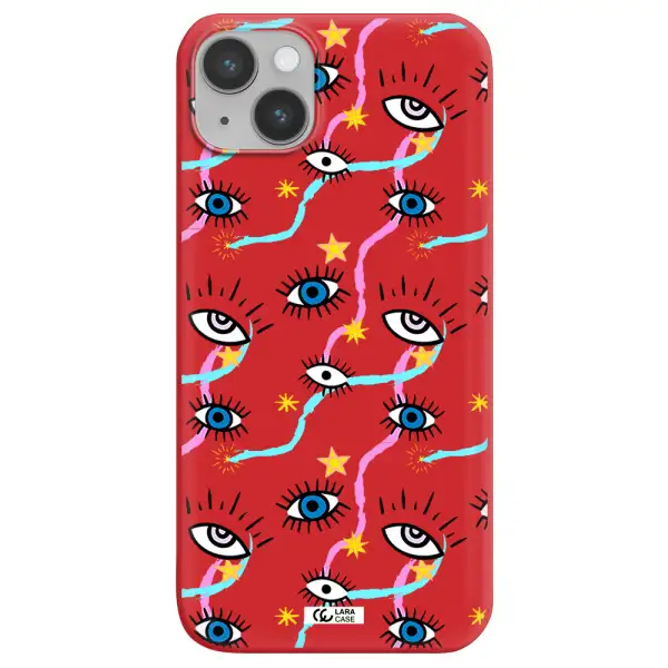 Eye And Ribbon Apple iPhone 14 Silicone Imperial Red Case