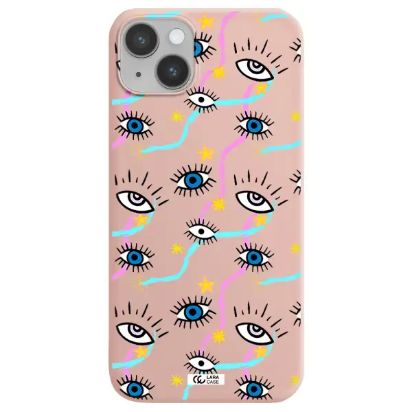 Eye And Ribbon Apple iPhone 14 Silicone pastel pink Case