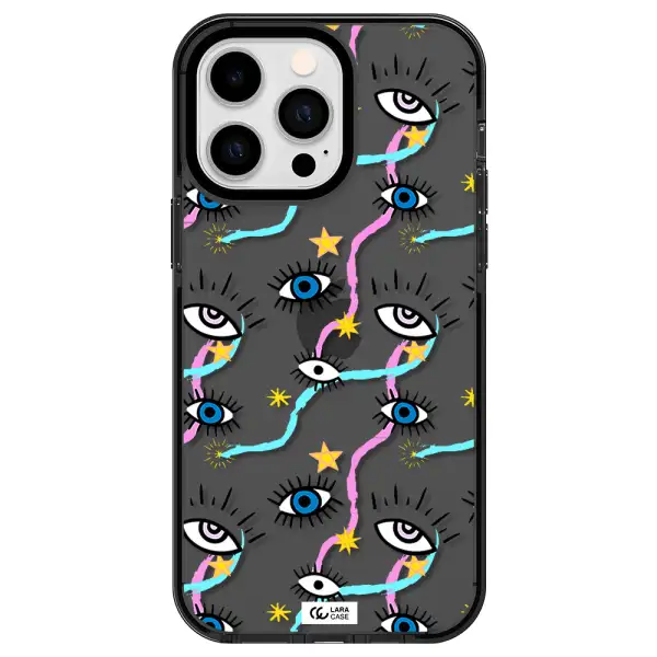 Eye And Ribbon Apple iPhone 15 Pro impact Smoke Black Case