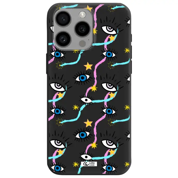 Eye And Ribbon Apple Iphone 15 Pro max Silicone black Case
