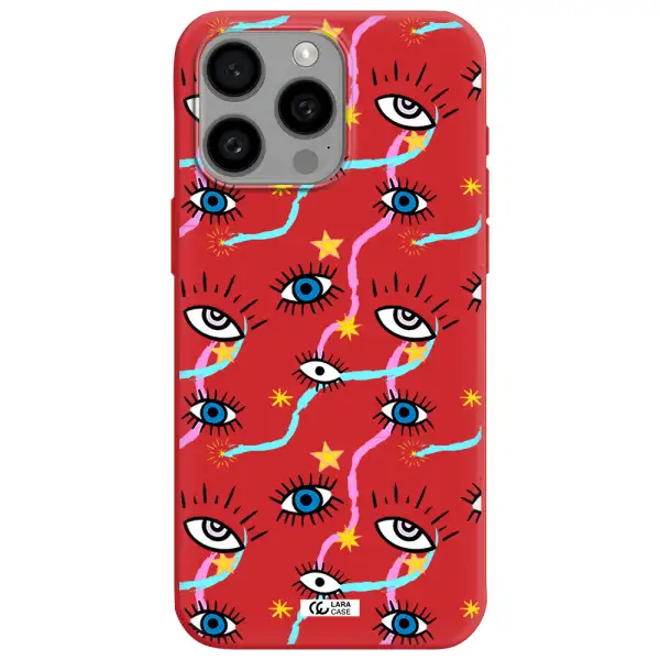 Eye And Ribbon Apple Iphone 15 Pro Max Silicone Imperial Red Case