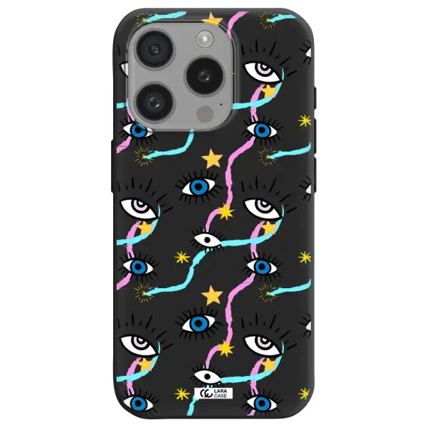 Eye And Ribbon Apple Iphone 15 Pro Silicone Black Case