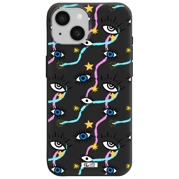 Eye And Ribbon Apple iPhone 15 Silicone black Case