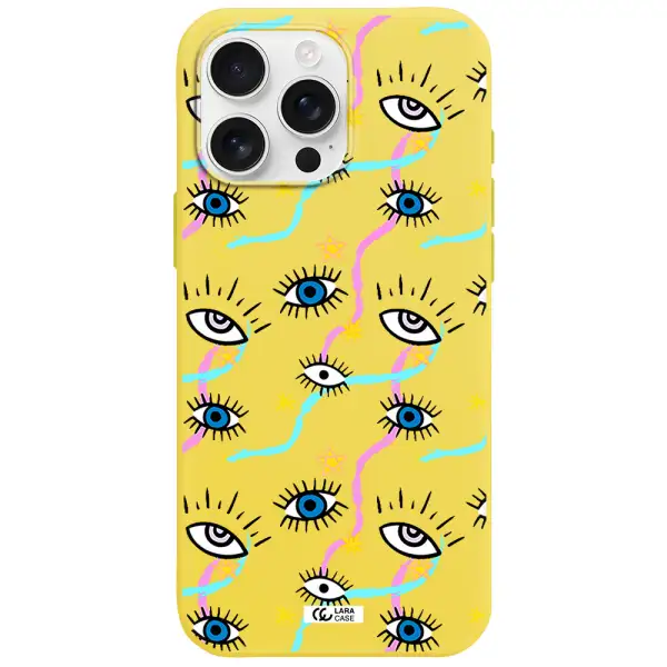 Eye And Ribbon Apple Iphone 16 Pro Max Silicone Canary Yellow Case