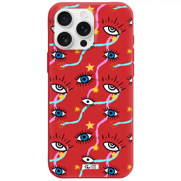 Eye And Ribbon Apple Iphone 16 Pro Max Silicone Imperial Red Case