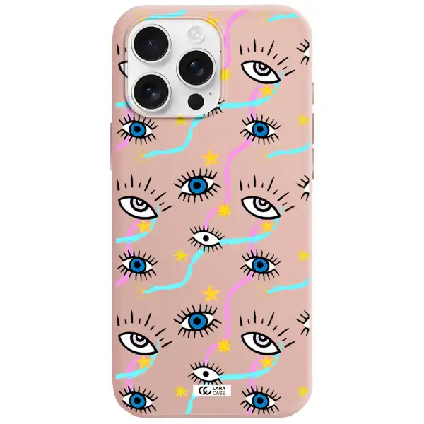 Eye And Ribbon Apple Iphone 16 Pro Max Silicone Pastel Pink Case