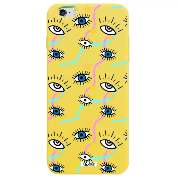 Eye And Ribbon Apple iPhone 6 s plus Silicone canary yellow Case