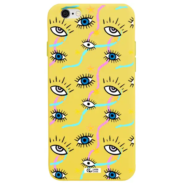 Eye And Ribbon Apple iPhone 6 Silicone canary yellow Case
