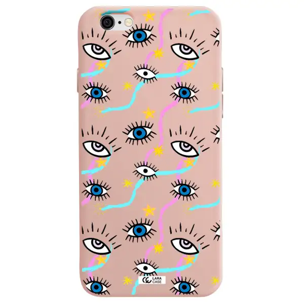 Eye And Ribbon Apple iPhone 6 Silicone pastel pink Case
