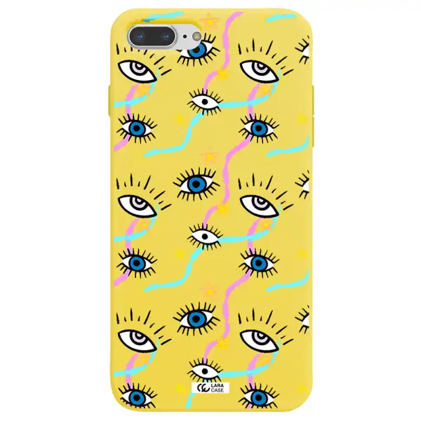Eye And Ribbon Apple iPhone 7 plus Silicone canary yellow Case