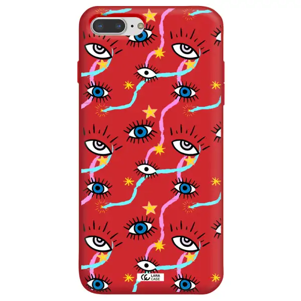 Eye And Ribbon Apple iPhone 7 plus Silicone Imperial Red Case