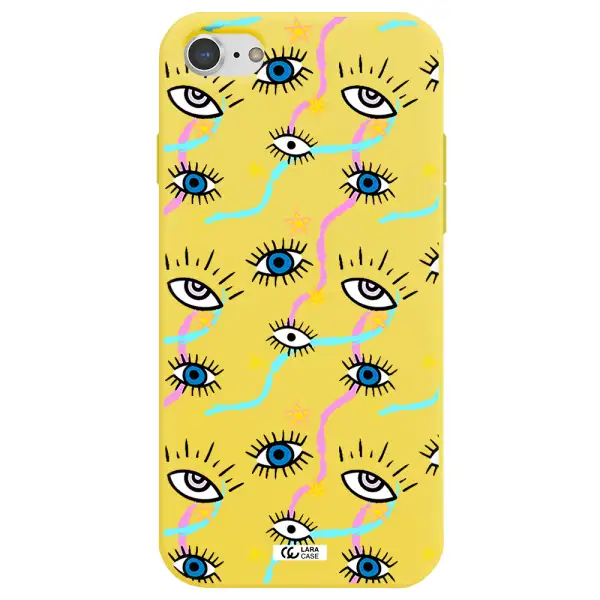 Eye And Ribbon Apple iPhone 7 Silicone canary yellow Case