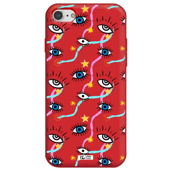 Eye And Ribbon Apple iPhone 7 Silicone Imperial Red Case
