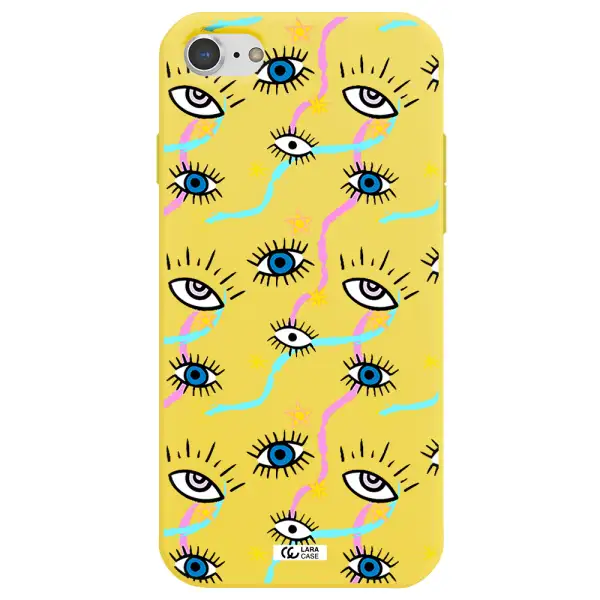 Eye And Ribbon Apple iPhone 8 Silicone canary yellow Case