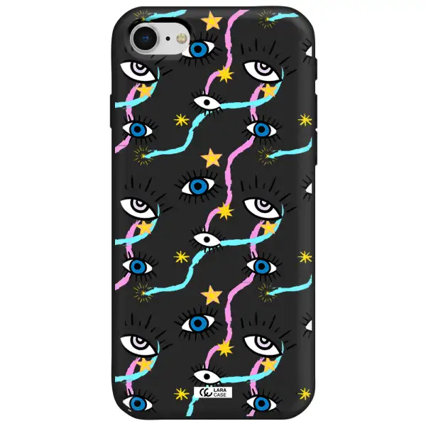 Eye And Ribbon Apple iPhone se 2020 Silicone black Case