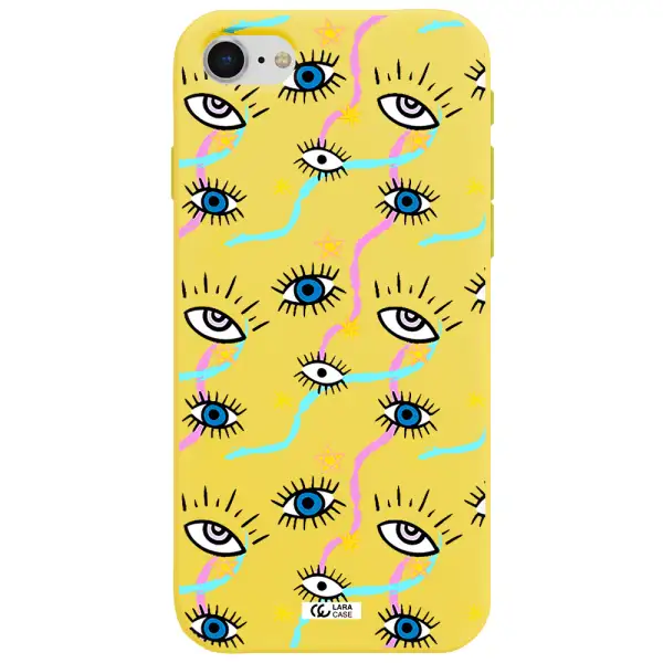 Eye And Ribbon Apple iPhone se 2020 Silicone canary yellow Case
