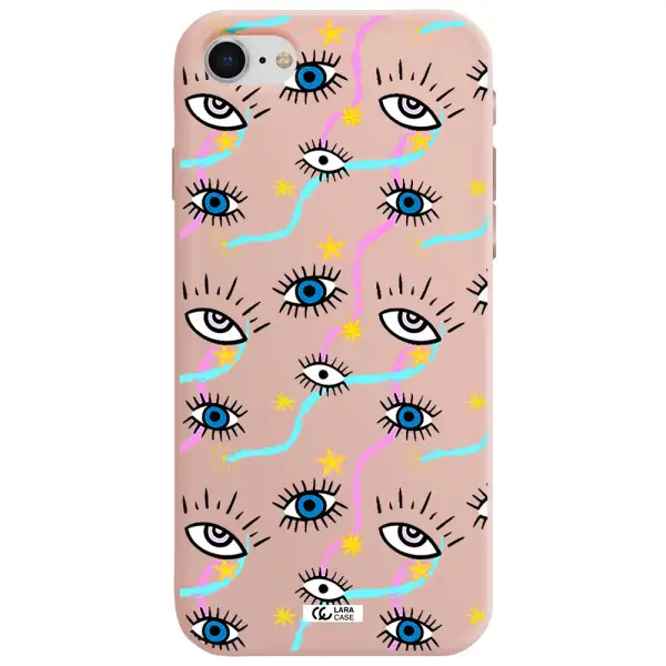 Eye And Ribbon Apple iPhone se 2020 Silicone pastel pink Case