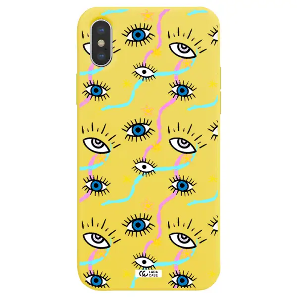Eye And Ribbon Apple iPhone X Silicone canary yellow Case