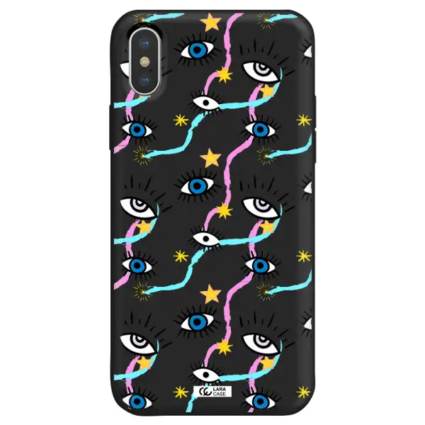 Eye And Ribbon Apple iPhone XS Silicone black Case