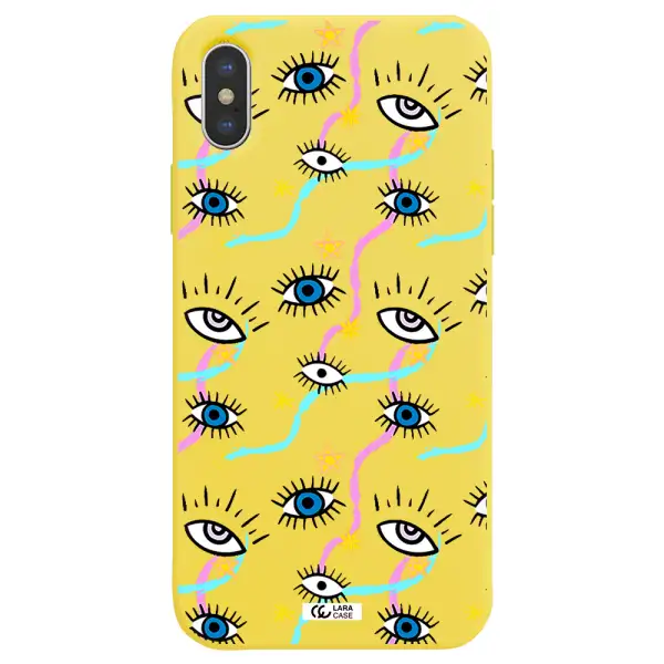 Eye And Ribbon Apple iPhone XS Silicone canary yellow Case
