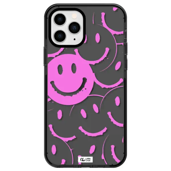 Smile Purple Apple iPhone 11 pro impact Smoke Black Case