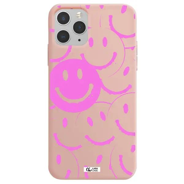 Smile Purple Apple iPhone 11 pro max Silicone pastel pink Case