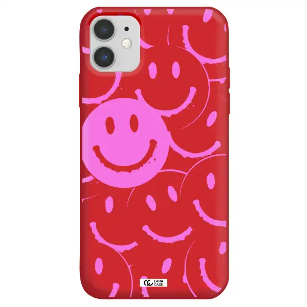 Smile Purple Apple iPhone 11 Silicone Imperial Red Case