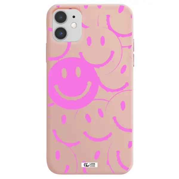 Smile Purple Apple iPhone 11 Silicone pastel pink Case