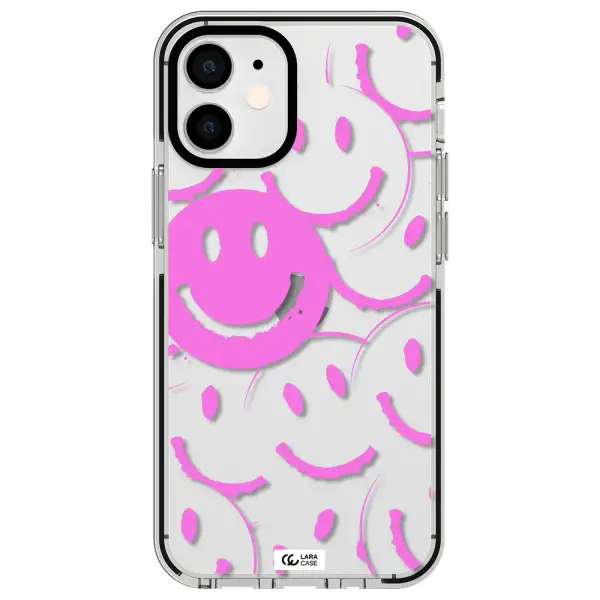 Smile Purple Apple iPhone 12 mini impact black border Case