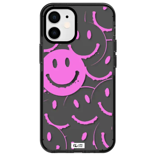 Smile Purple Apple iPhone 12 mini impact Smoke Black Case