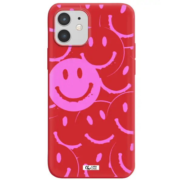 Smile Purple Apple iPhone 12 mini Silicone Imperial Red Case