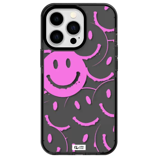 Smile Purple Apple iPhone 13 Pro impact Smoke Black Case