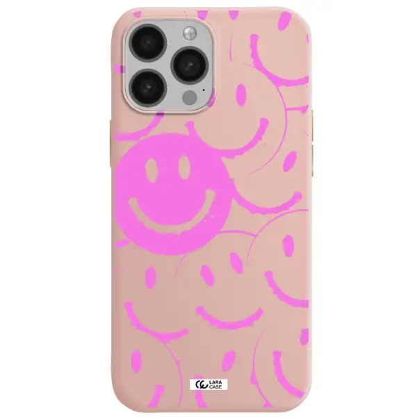 Smile Purple Apple iPhone 13 Pro Max Silicone pastel pink Case