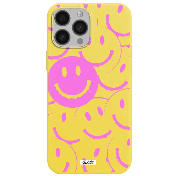 Smile Purple Apple iPhone 13 Pro Silicone canary yellow Case