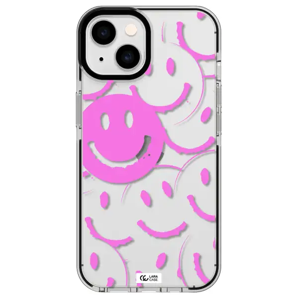 Smile Purple Apple iPhone 14 impact black border Case