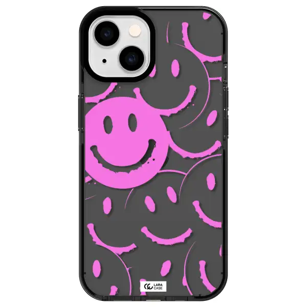 Smile Purple Apple iPhone 14 impact Smoke Black Case