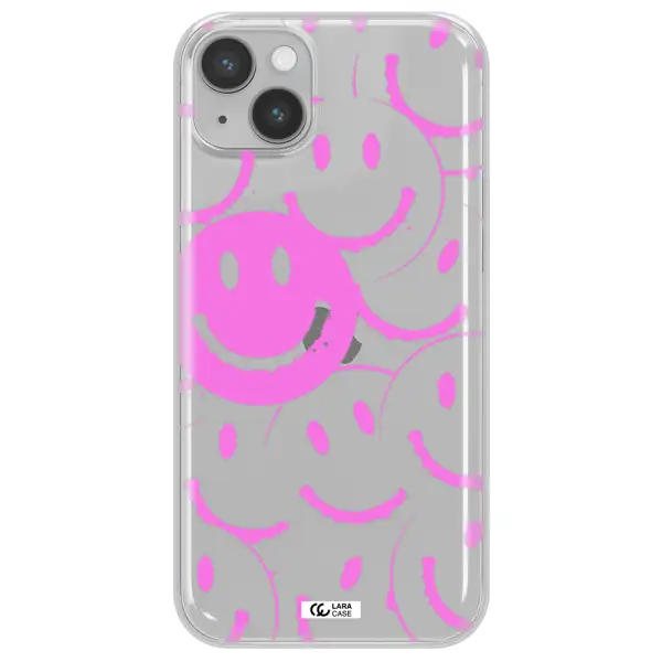 Smile Purple Apple iPhone 14 plus Clear TPU Case