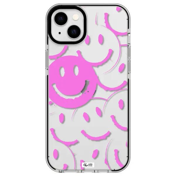 Smile Purple Apple iPhone 14 plus impact black border Case
