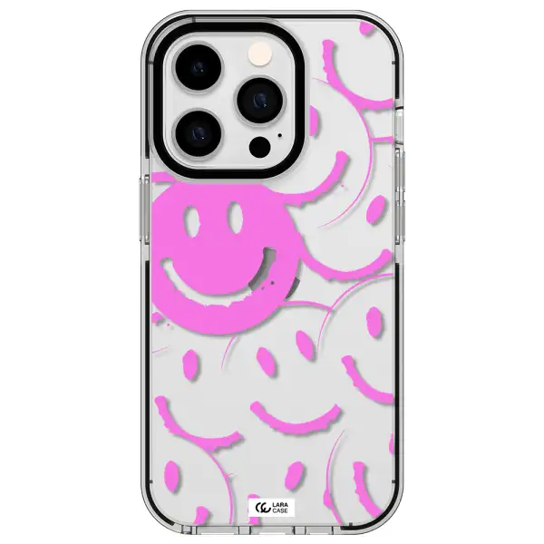 Smile Purple Apple iPhone 14 pro impact black border Case