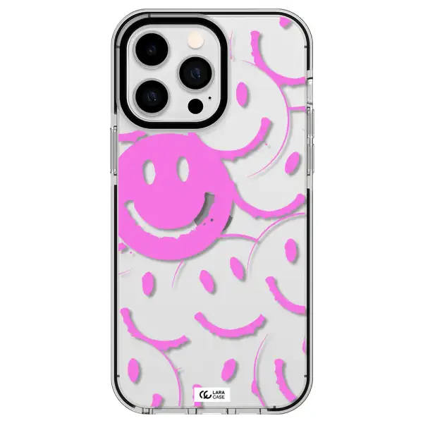 Smile Purple Apple iPhone 14 pro max impact black border Case