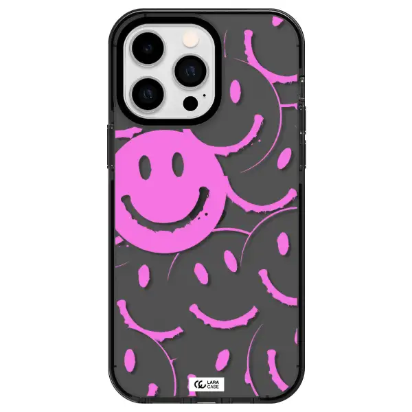 Smile Purple Apple iPhone 14 pro max impact Smoke Black Case