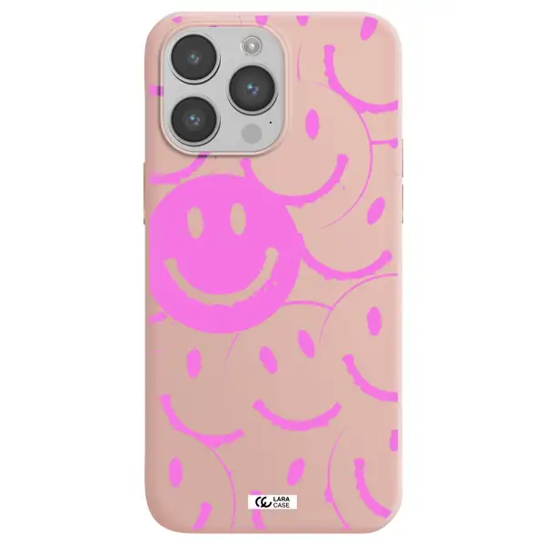 Smile Purple Apple iPhone 14 pro max Silicone pastel pink Case
