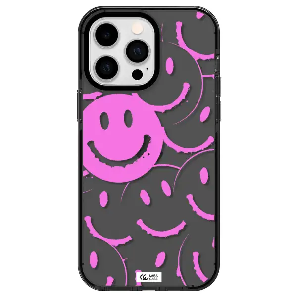 Smile Purple Apple iPhone 15 Pro Max impact Smoke Black Case