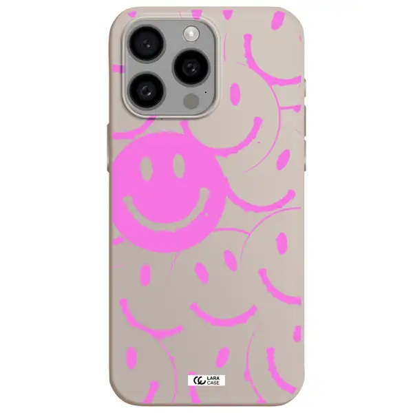 Smile Purple Apple Iphone 15 Pro max Silicone Stone Case