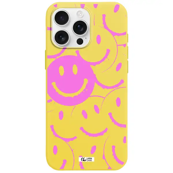 Smile Purple Apple Iphone 16 Pro Max Silicone Canary Yellow Case