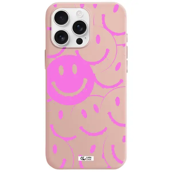 Smile Purple Apple Iphone 16 Pro Max Silicone Pastel Pink Case