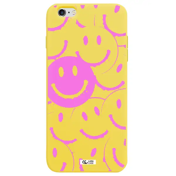 Smile Purple Apple iPhone 6 plus Silicone canary yellow Case