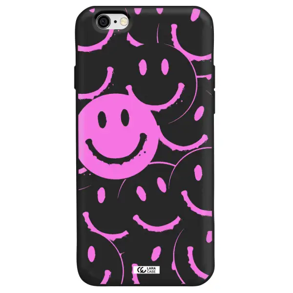 Smile Purple Apple iPhone 6 Silicone black Case