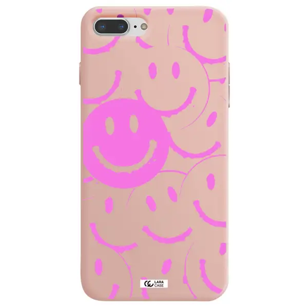 Smile Purple Apple iPhone 7 plus Silicone pastel pink Case