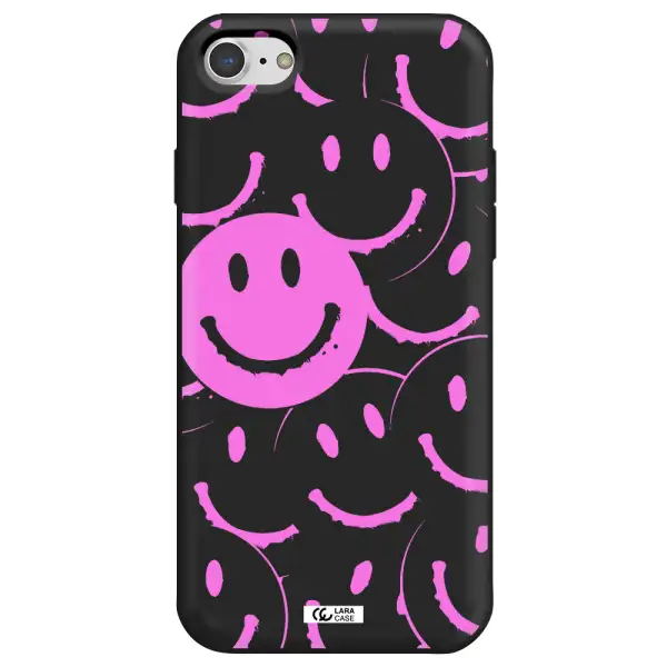 Smile Purple Apple iPhone 8 Silicone black Case